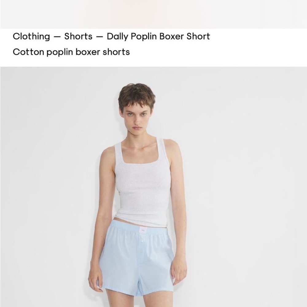 Light Blue Cotton Poplin Boxer Shorts